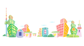 缤纷糖果色房屋flash素材